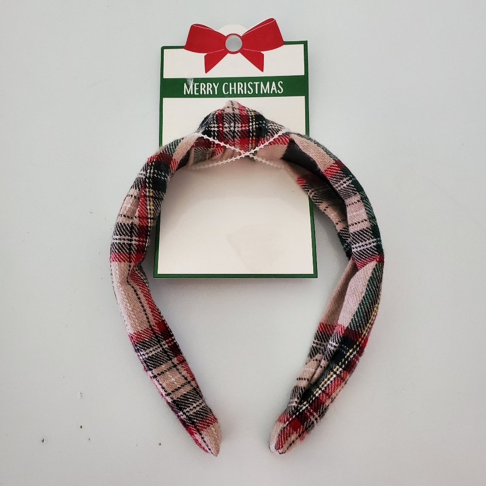Christmas holiday plaid head band
